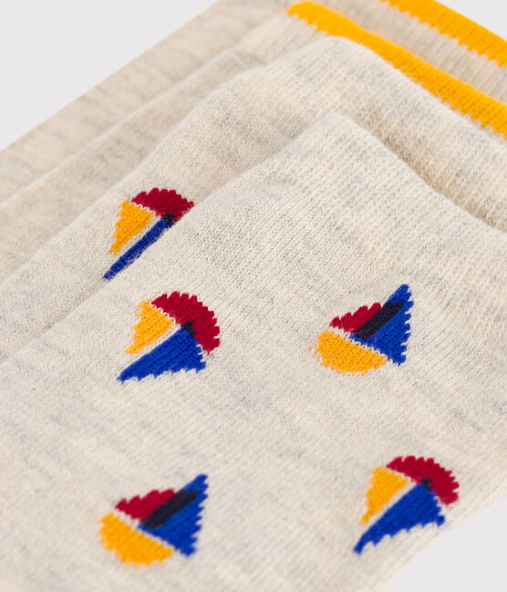 2 paires de chaussettes enfant en coton imprimé bateaux variante 1