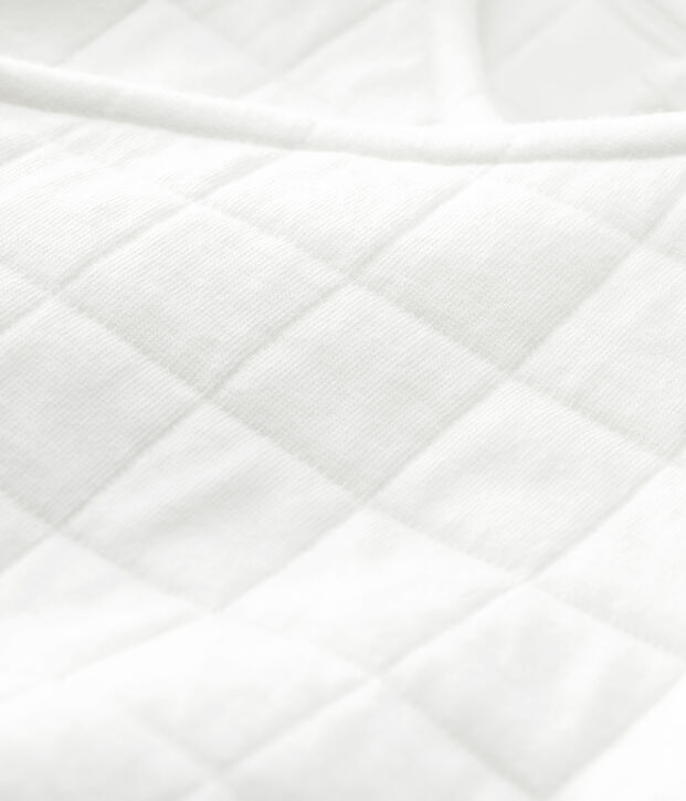 Cardigan b&eacute;b&eacute; matelass&eacute; en coton biologique blanc