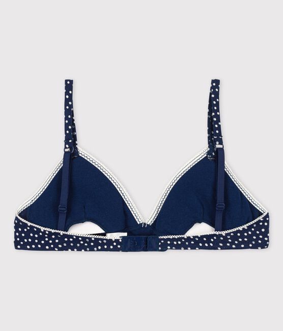 Set van 2 meisjes beha's in katoen en elastaan blauw MEDIEVAL/wit MARSHMALLOW