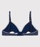Set van 2 meisjes beha's in katoen en elastaan blauw MEDIEVAL/wit MARSHMALLOW