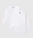 Set van 2 witte T-shirts met lange mouwen jongens