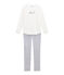 Pyjama fille blanc MARSHMALLOW/gris POUSSIERE