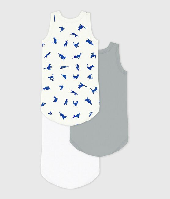 Set van katoenen body's zonder mouwen met kattenprint variante 1