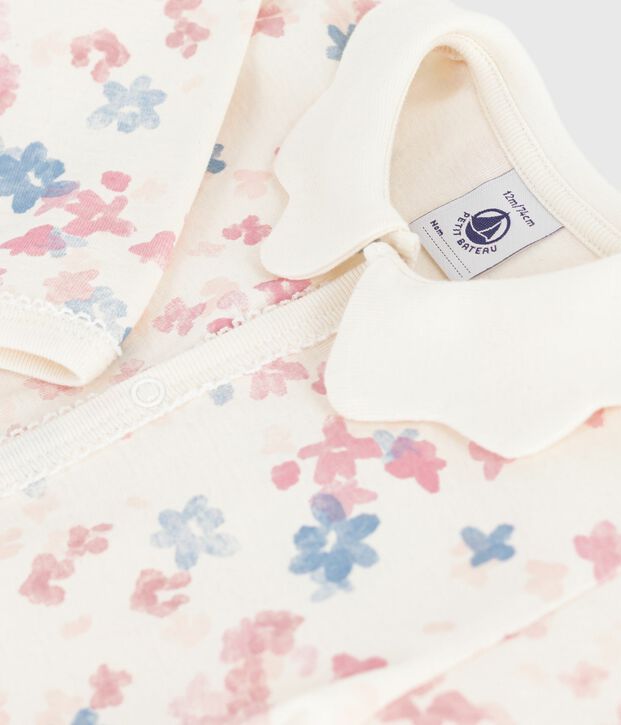 Pyjama b&eacute;b&eacute; en coton sans pieds imprim&eacute; &eacute;cru/multicouleur