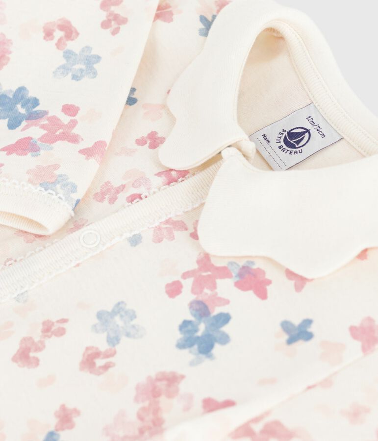 Pyjama b&eacute;b&eacute; en coton sans pieds imprim&eacute; &eacute;cru/multicouleur