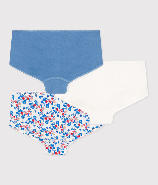 Lot de 3 shorties enfant en coton fleuris variante 1