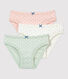 Lot de 3 culottes ajourées petite fille en coton biologique