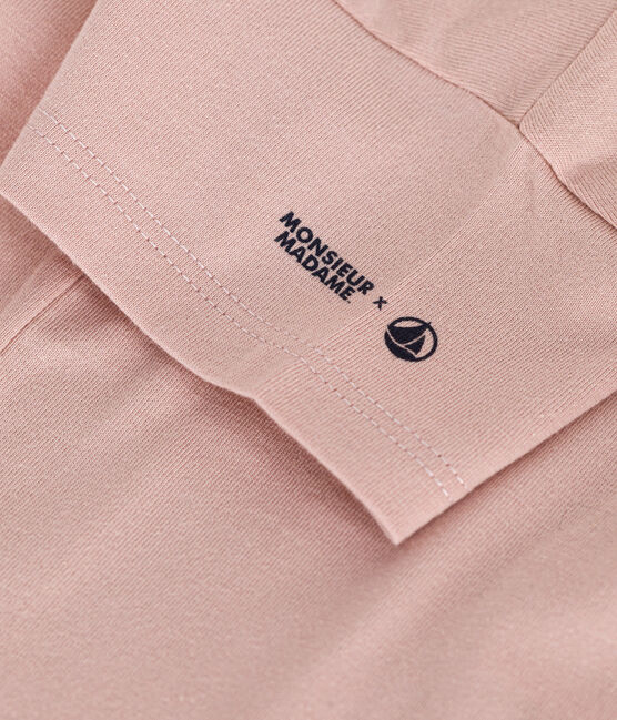 Katoenen T-shirt met Monsieur Madame-motief voor baby's roze SALINE