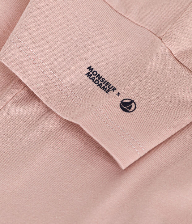 Katoenen T-shirt met Monsieur Madame-motief voor baby's roze