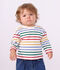 Katoenen babytruitje met matrozenstreepjes wit/multicouleur