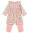 Robe legging imprimée bébé fille blanc MARSHMALLOW/blanc MULTICO