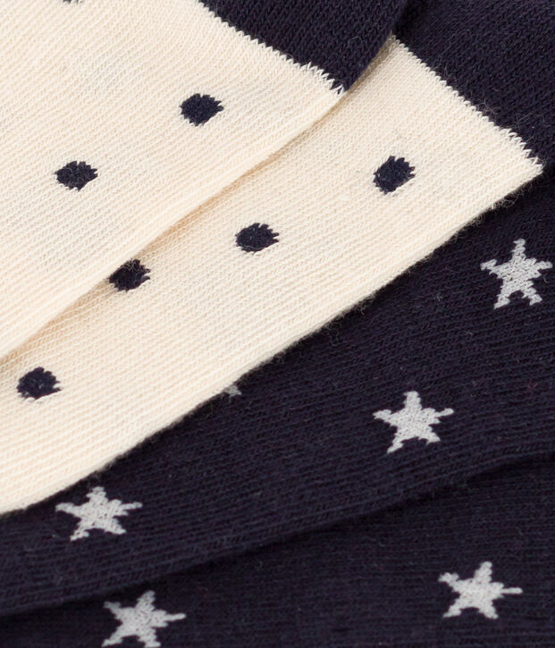 Lot de 2 paires de chaussettes &eacute;toiles en jersey de coton enfants multicouleur