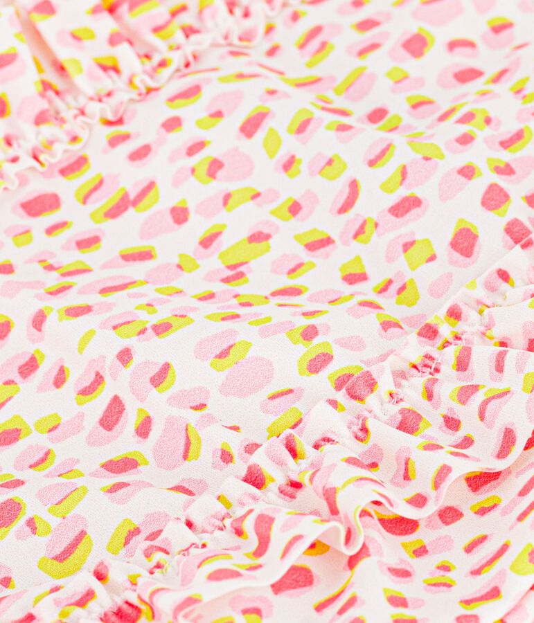 Maillot de bain b&eacute;b&eacute; une pi&egrave;ce &agrave; volants, imprim&eacute; blanc/multicouleur