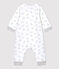 Lange jumpsuit met marmottenprint van biologisch katoen wit MARSHMALLOW/grijs GRIS