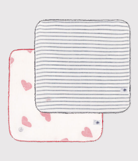 LOT DE 2 MOUCHOIRS BÉBÉ EN GAZE DE COTON variante 1