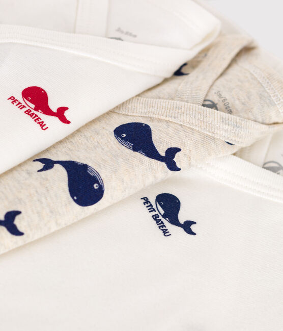 Set van 3 katoenen rompertjes met print en korte mouwen voor baby's variante 1