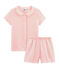 Pyjacourt petite fille en côte blanc MARSHMALLOW/rose ROSAKO