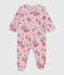 Babypyjama in tubic met bloemenprint roze JOLI/wit MULTICO