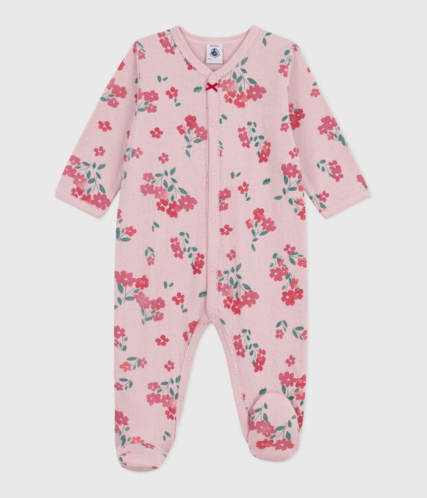 Babypyjama in tubic met bloemenprint roze/multicouleur