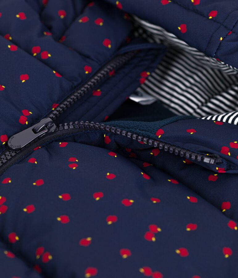 Doudoune longue enfant imprim&eacute;e bleu/multicouleur