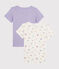 Set van 2 T-shirts met korte mouwen voor meisjes met vogelprint variante 1