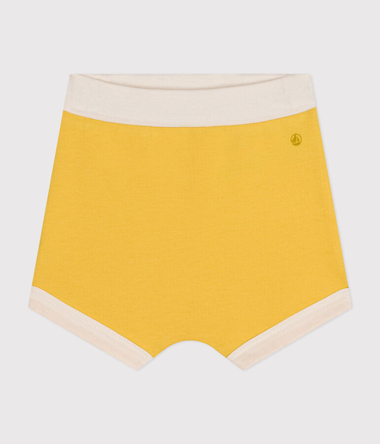 Uniseks babyshort in licht molton geel NECTAR