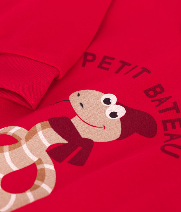 Sweatshirt in fleece voor jongens rood