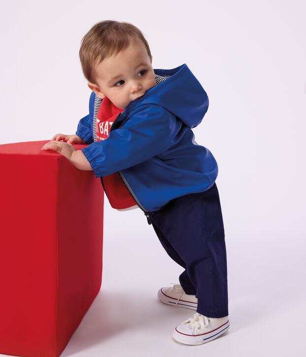 Blouson b&eacute;b&eacute; en PU uni bleu vif