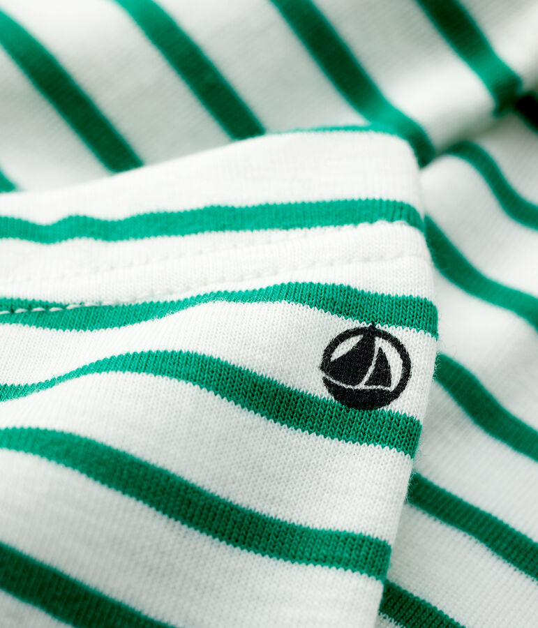 Legging en coton b&eacute;b&eacute;. blanc/vert