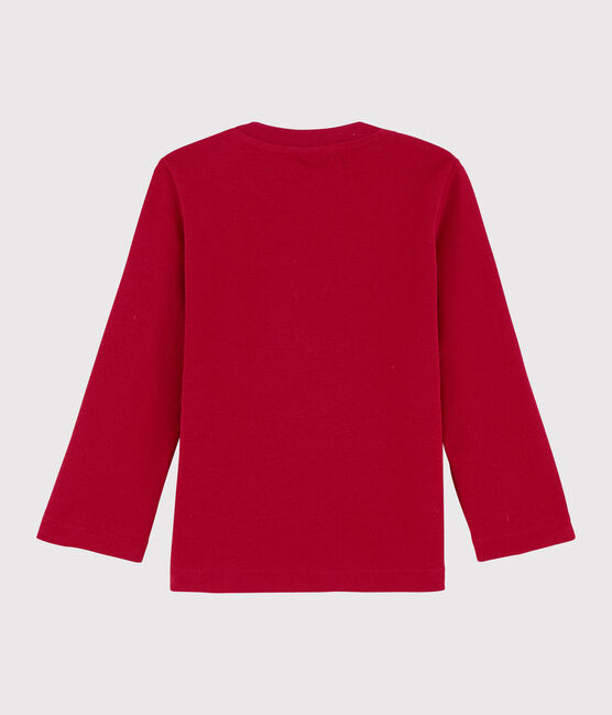 Tee shirt manches longue en coton bébé garçon rouge TERKUIT