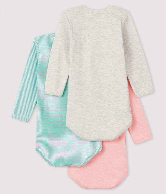 Set van 3 rompertjes met lange mouwen voor baby meisje variante 1