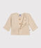 Gebreide uniseks babycardigan in ribbelsteek ecru AVALANCHE
