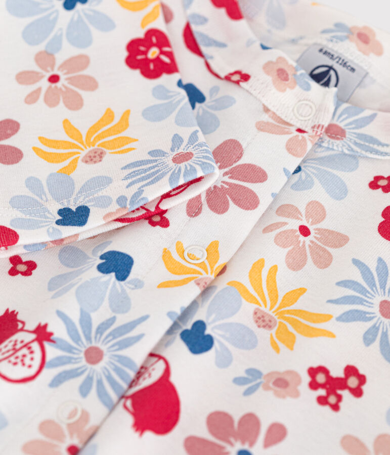 Katoenen cardigan voor meisjes wit/multicouleur