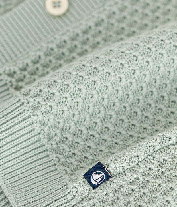 Cardigan en tricot de coton b&eacute;b&eacute; vert