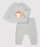 Ensemble 2 pièces jacquard en tricot bio bébé gris BELUGA CHINE