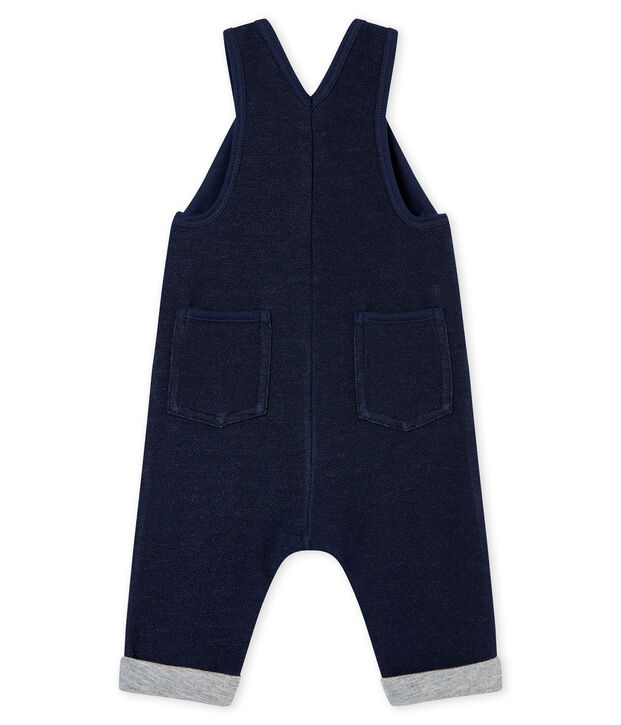 Salopette b&eacute;b&eacute; gar&ccedil;on en maille bleu marine