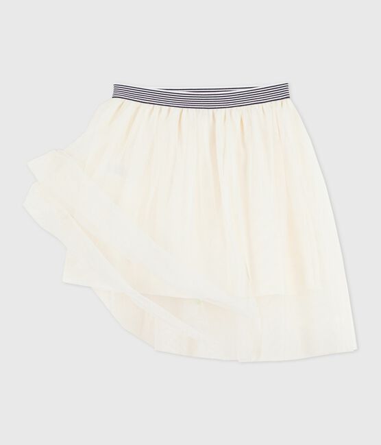 Jupe en tulle enfant unie pailletée écru MILK