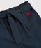 Korte geknoopte meisjesshort in keperstof blauw SMOKING