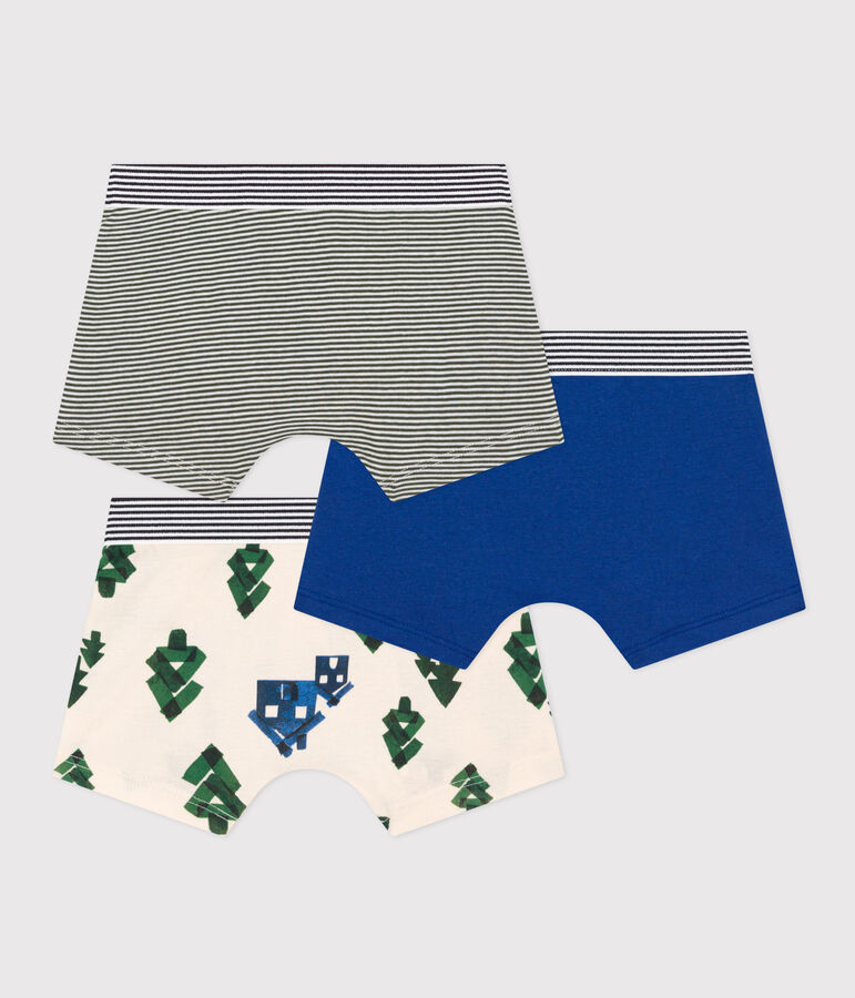 Lot de 3 boxers chalet en coton petit gar&ccedil;on multicouleur