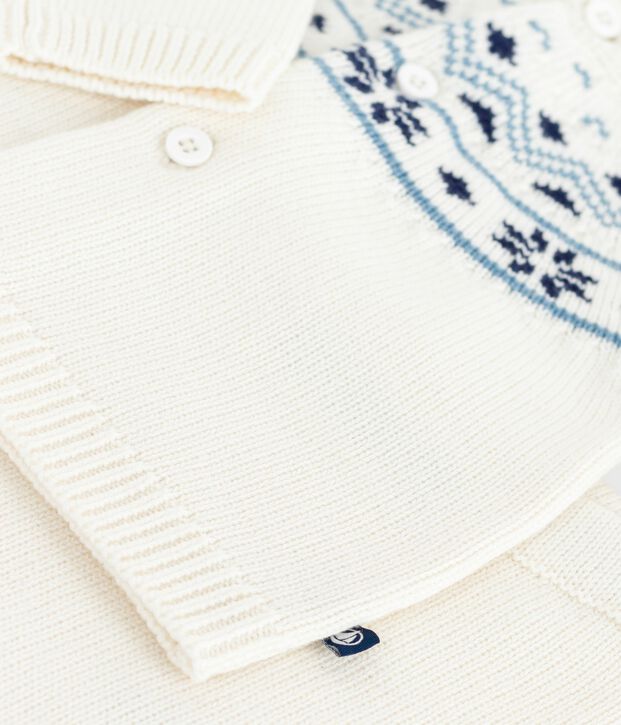 2-delige babysetje met jacquardgebreide cardigan blauw/blauw