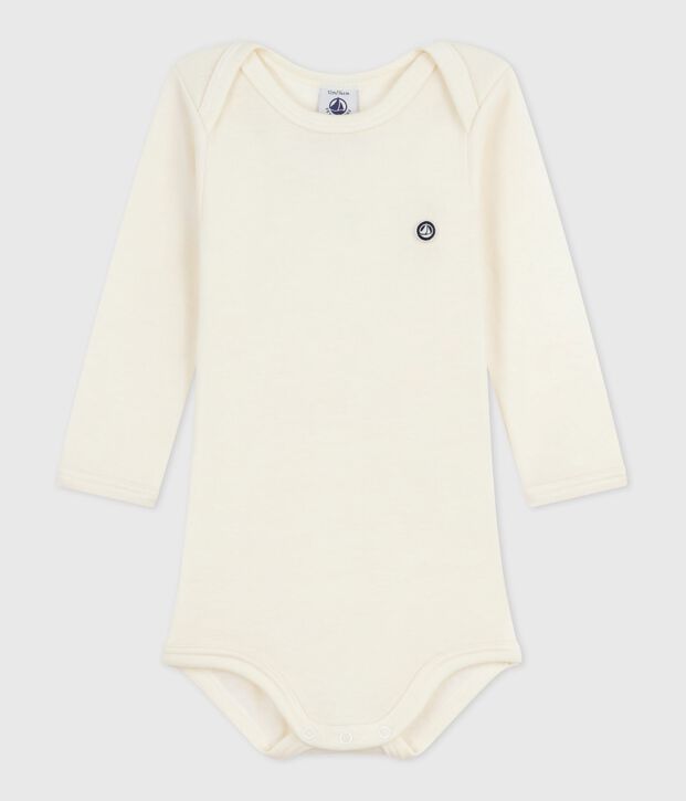 Body manches longues  b&eacute;b&eacute; en laine et coton beige