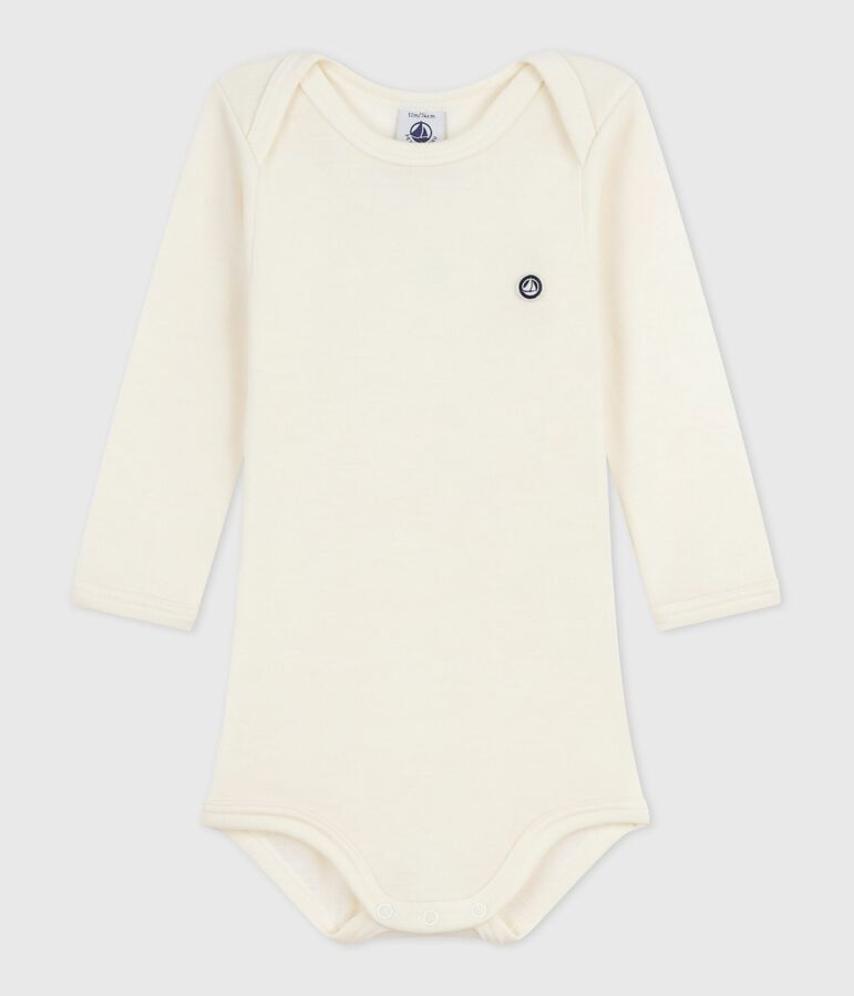 Body manches longues  b&eacute;b&eacute; en laine et coton beige
