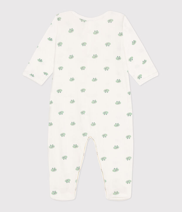 Pyjama b&eacute;b&eacute; en coton grenouilles blanc/multicouleur