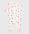 Pyjama bébé en coton avec col pétale fruits blanc MARSHMALLOW/blanc MULTICO