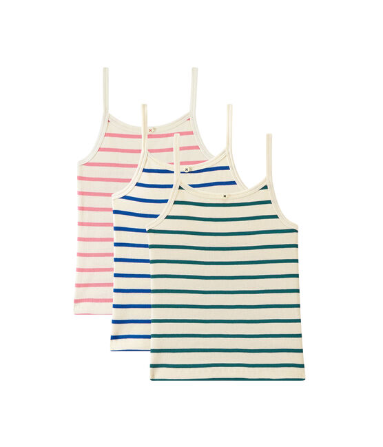 Lot de 3 chemises à bretelles fille blanc .
