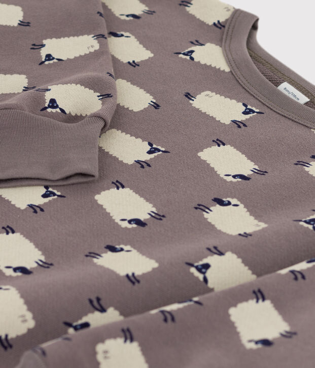 Sweater met print in molton voor meisjes / jongens grijs/multicouleur