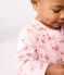 Robe bébé en coton manches longues imprimée fleurs rose JOLI/blanc MULTICO