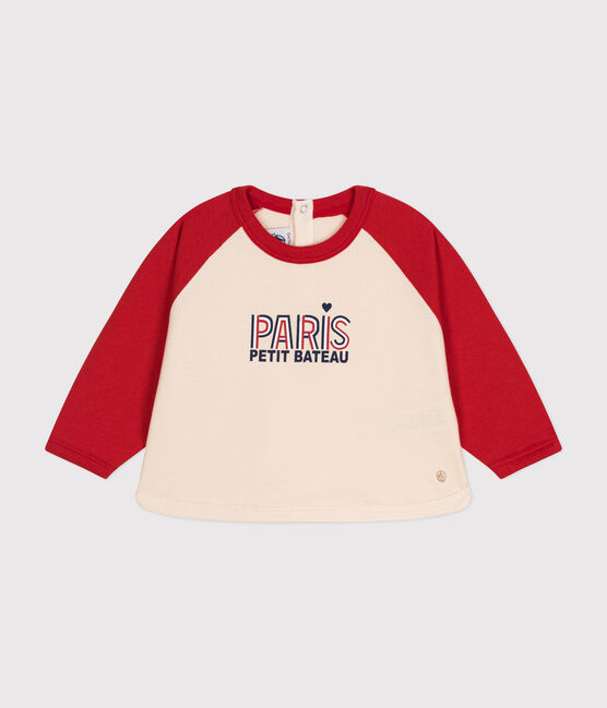 Sweatshirt van dunne fleece voor baby's rood AVALANCHE/ AURORA