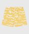 Zwemshort voor baby met haaiprint geel ORGE/wit MARSHMALLOW