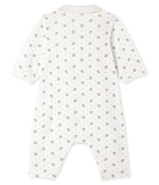 Dors bien sans pieds bébé en côte blanc MARSHMALLOW/blanc MULTICO